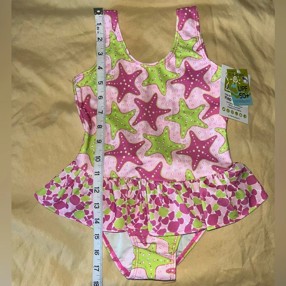 Flap Happy Kids UV 50 NWT Starfish Ruffle Swimsuit Size 6